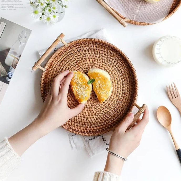 Handcrafted Rattan Serving Tray